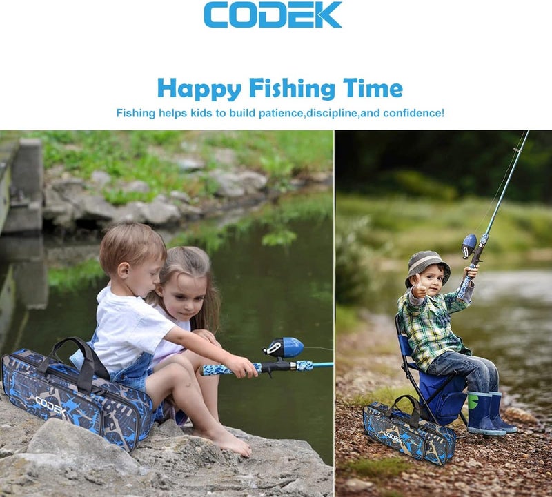 CODEK Kids Fishing Pole Set with Full Starter Kits 2 Set Portable Telescopic Fishing Rod and Spincast Reel Cambos with a Fishing Net and 2 Buckets for Boys Girls and Youth - Image 5